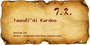 Tasnádi Kardos névjegykártya